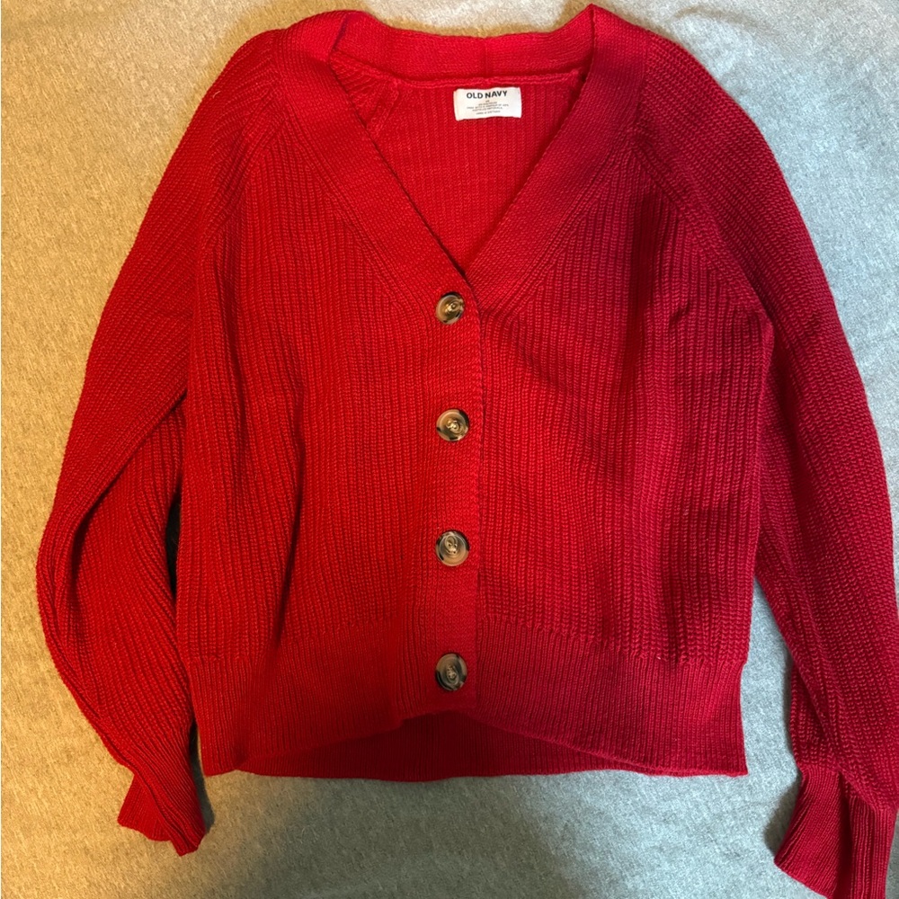 Old Navy Women's Vibrant Red Cardigan